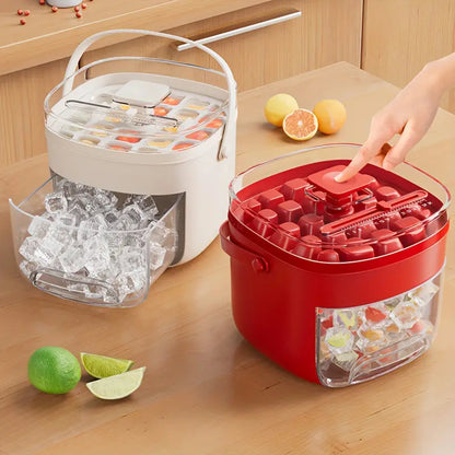Portable Press-Type Ice Tray & Bucket