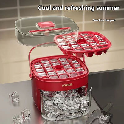 Portable Press-Type Ice Tray & Bucket